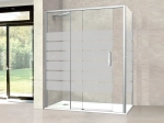 Paroi de douche coulissante, L. 95 à 200 cm, Hauteur 180 cm, STOCK DISPONIBLE, verre de sécurité et traité anti-calcaire, finition argent brillant. livraison offerte et rapide.